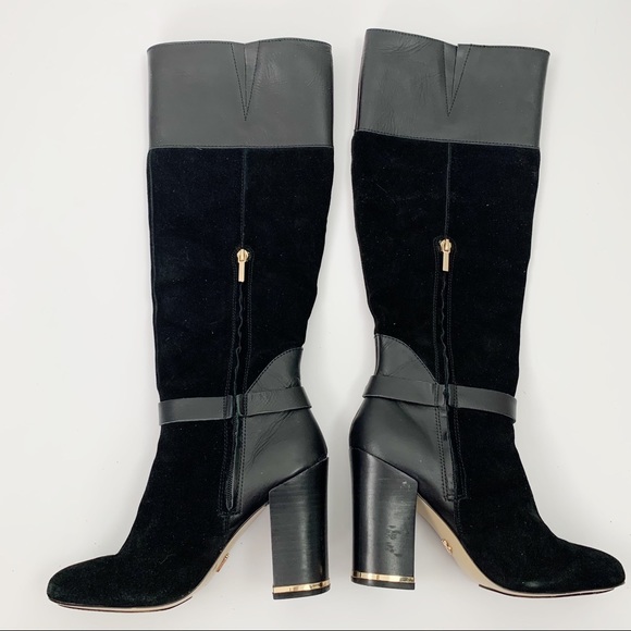 Hal Rubenstein Knee-High block Heeled Suede Boots - Picture 5 of 11